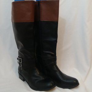 Arizona Jean Company Denmark Black and Brown Riding Boots Size 11M Wide Calf